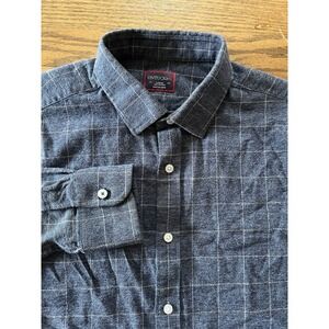 UNTUCKit Men’s Blue Gray Plaid Button-Down Shirt